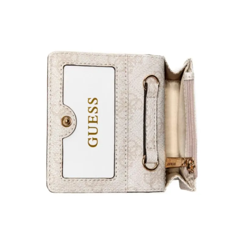 GUESS Artificial Leather Crossbody Bag Shoulder Bag Wallets Mini Women's Gray White-2