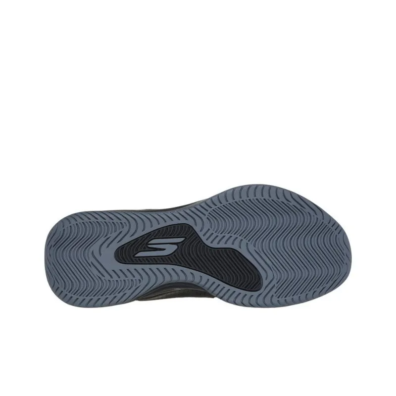 Skechers Anti Slip Wear Resistant Mid Top Basketball Shoes Men's Black-4