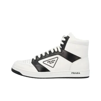 PRADA District High Top Skateboard Shoes Men's Black White