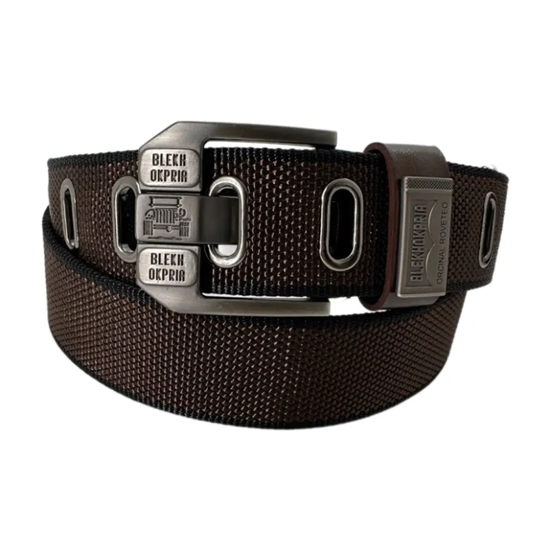 FUO Canvas Pin Buckle Outdoor Jeans With Extended Length Thickened Tactical Belts Unisex Width: 3.8cm-3