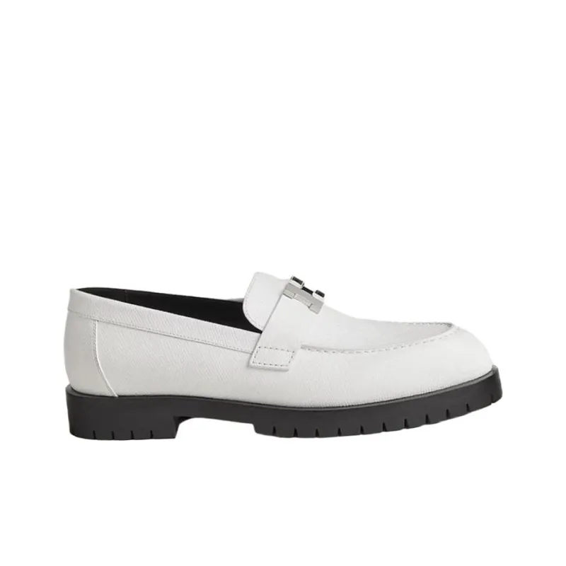 HERMES Faubourg Loafers Women's White-1