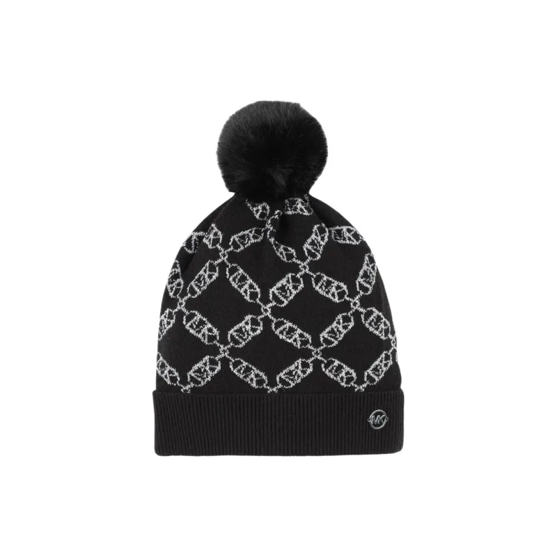 MICHAEL KORS Logo jacquard Pompom Beanie-0