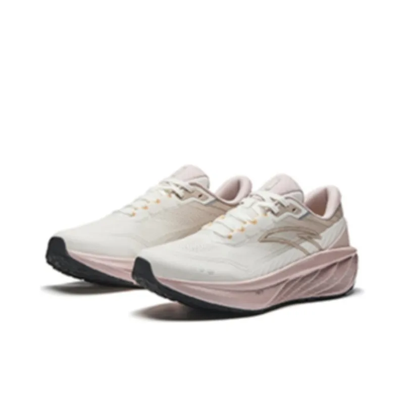 Anta Travel Anti-Slip Wear-Resistant Low-Top Casual Running Shoes Women's White Pink Brown-1