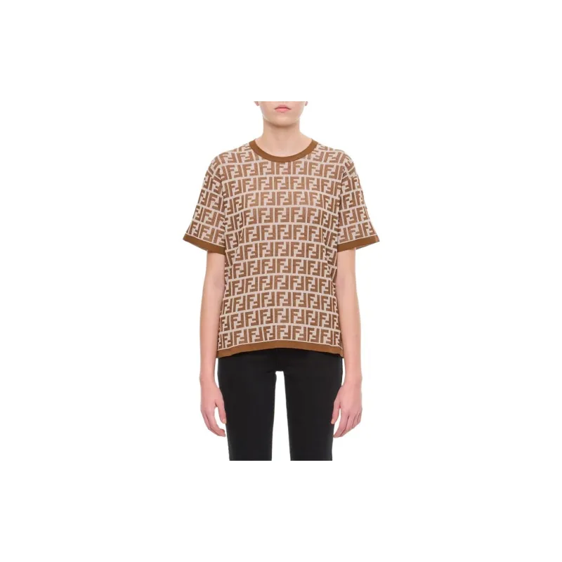 FENDI Ff Jacquard Short Sleeved Jumper-2