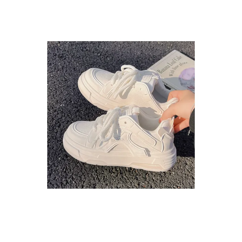 SNXR Water Resistant Lightweight Breathable Support Height Increasing Low Top Skateboard Shoes Women's White-10