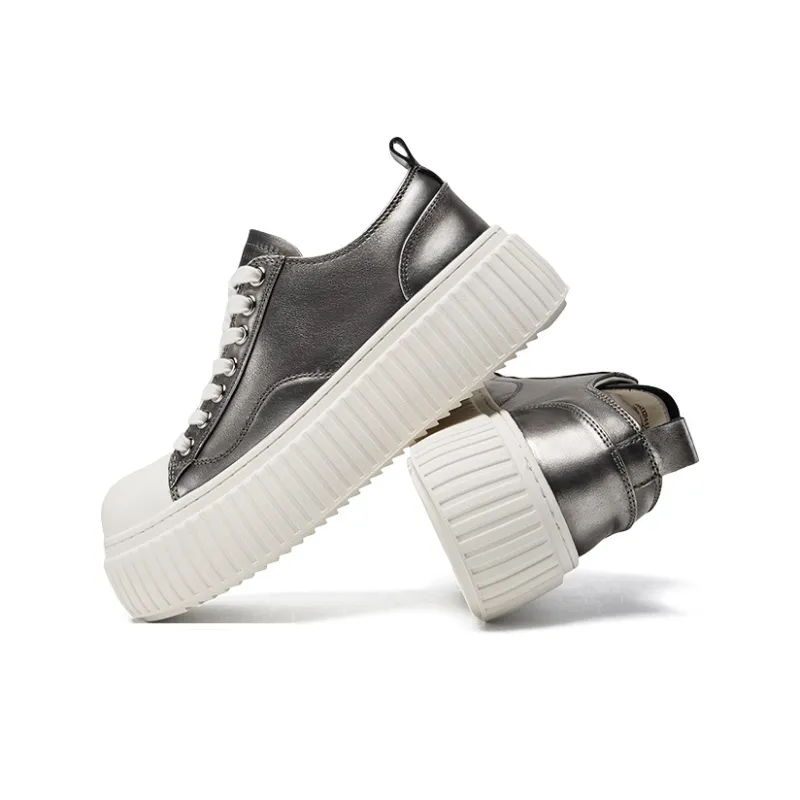 CHERYKALLY Low-Top Skateboard Shoes Women's Gunmetal-3