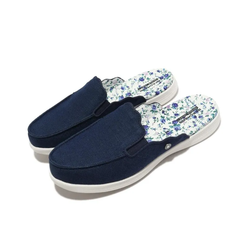 Skechers Foam Sole Stitching Wrap-toe Slippers Women's Blue-1