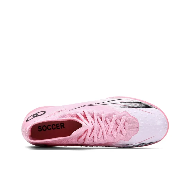 ATAY AG Rubber Short Studs TF Rubber Broken Studs Cushioned Slip-Resistant Abrasion-Resistant Soccer Shoes Unisex Pink-2