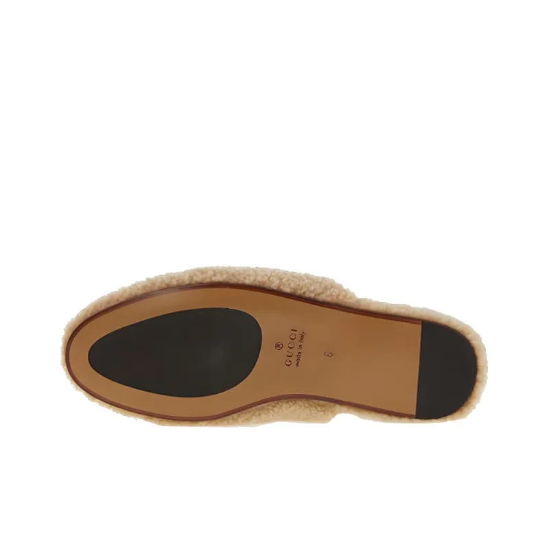 GUCCI Interlocking G Slippers Beige Sherling-3