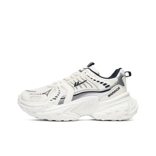 Warrior Wear Resistant Height Increasing Low Top Chunky Sneakers Men's Beige Dark Blue