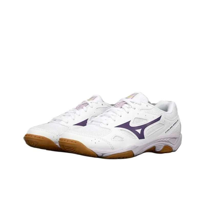 Mizuno Cyclone Speed CN Anti Slip Wear Resistant Low Top Volleyball Shoes Unisex White Purple-1