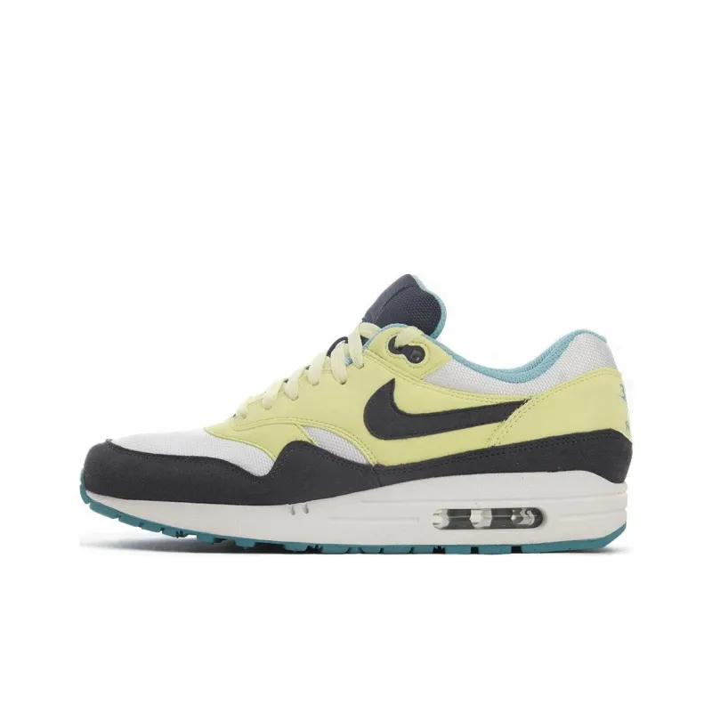 Nike Air Max 1 Anti-Slip Wear-Resistant Low-Top Casual Shoes Women's Yellow Black-0
