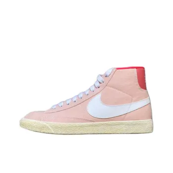 Nike Blazer High Anti-Slip Wear-Resistant High-Top Skateboard Shoes Unisex Pink White