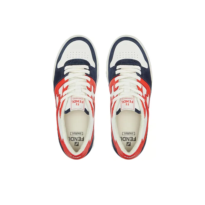 FENDI Match Low Top Suede 'Navy Orange'-3