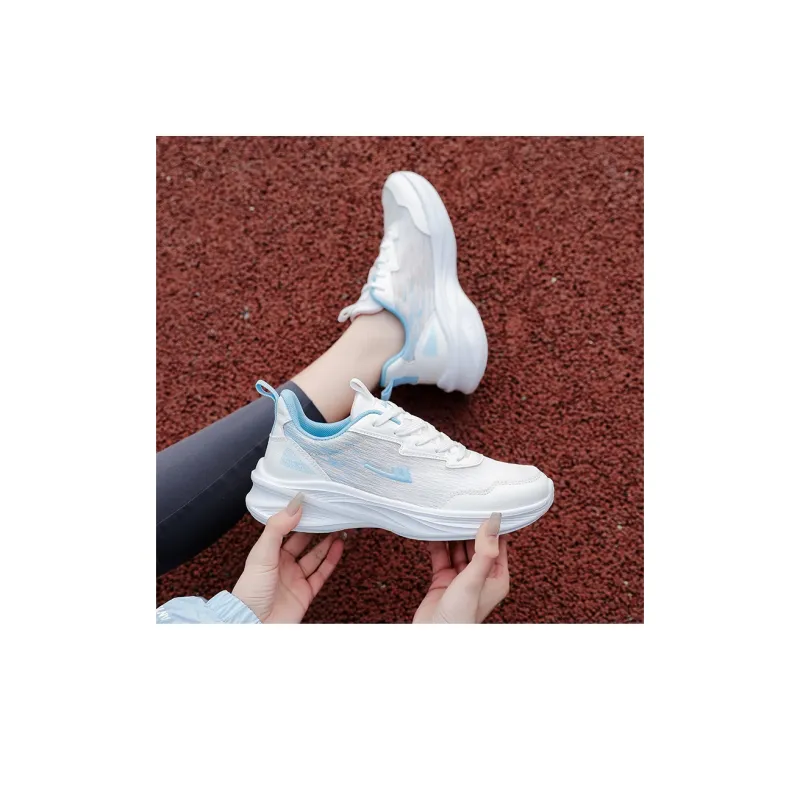Warrior Cushioning Rebound Low Top Casual Running Shoes Women's White Blue-5