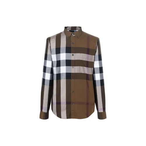 Burberry Shirts Men Brown