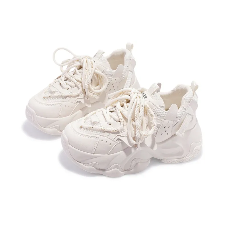 SNXR Anti-Slip Wear-Resistant Waterproof And Breathable Low-Top Chunky Sneakers Women's Beige-54