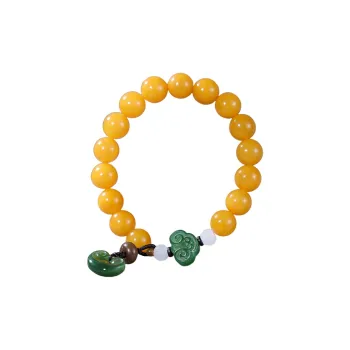 S&A Amber Beeswax Fine Jade Bracelets Women's
