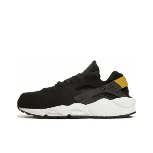 Nike Air Huarache Running Shoes Unisex Low-Top Black/Black Yellow White