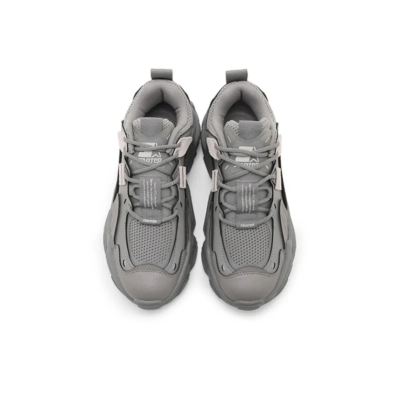 STARTER Rock Formation Series Breathable Coverage Moisture Wicking Low Top Chunky Sneakers Unisex Gray-1