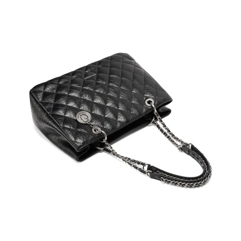 BELLE Artificial Leather Tote Bag, Shoulder Bag Women's Black-3