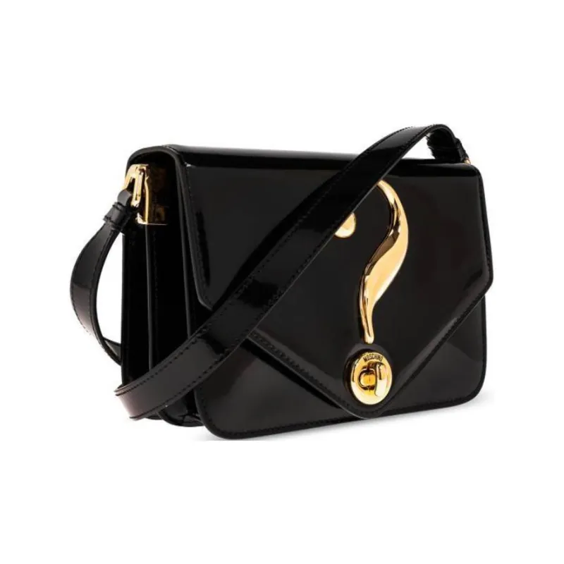 MOSCHINO Brushed Calfskin Crossbody Bag Shoulder Bag Women's Black-1