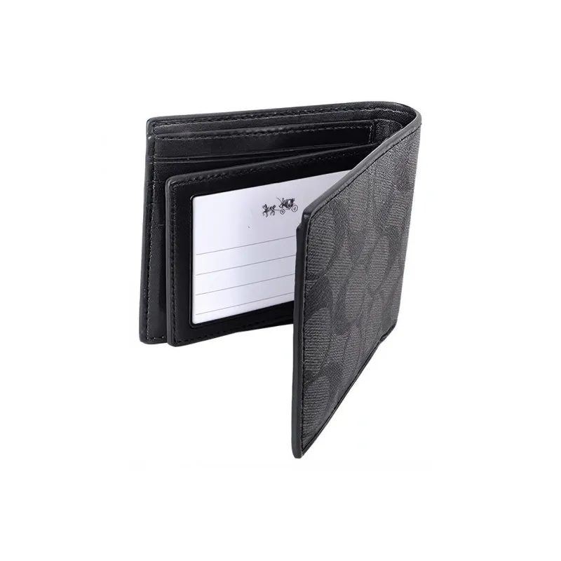 COACH Men 3 IN 1 Wallet Charcoal/Black-4