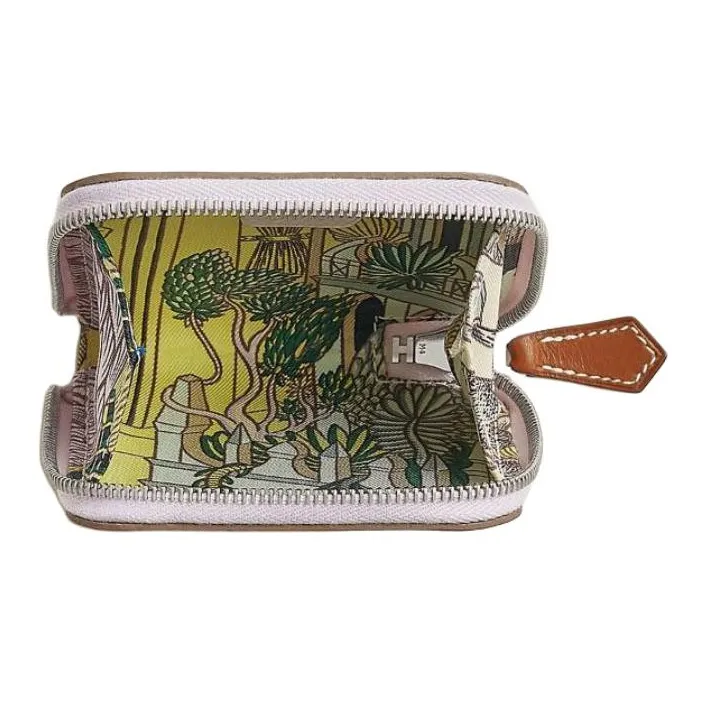 HERMES Silk'In Epsom Calfskin Wallet Women's Pink-1