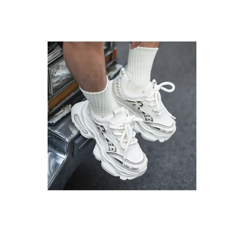MOERBAI Breathable Height Increasing Low Top Chunky Sneakers Unisex-7