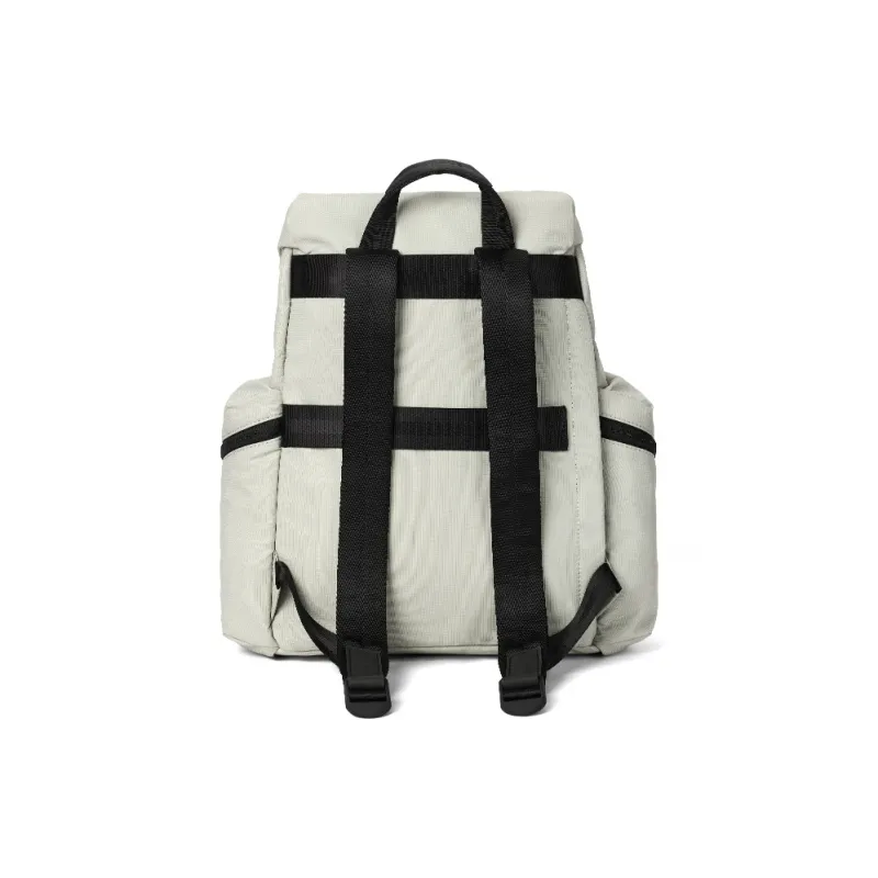 Venque Fabric Backpack Medium Size Unisex Black/Beige/Gray Green-7