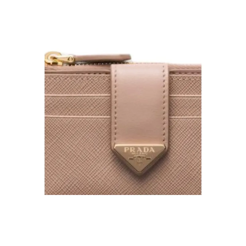 PRADA Saffiano Leather Card Holder Women's Pink-3