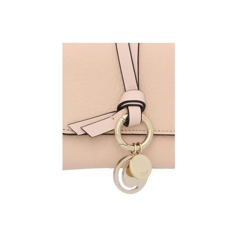 Chloe Alphabet Calfskin Wallet Mini Women's Cement Pink-4