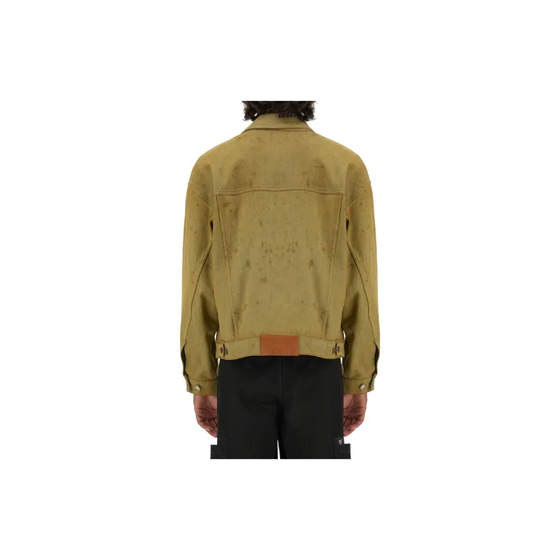 MSGM Stained Effect Drop Shoulder Denim Jacket-1