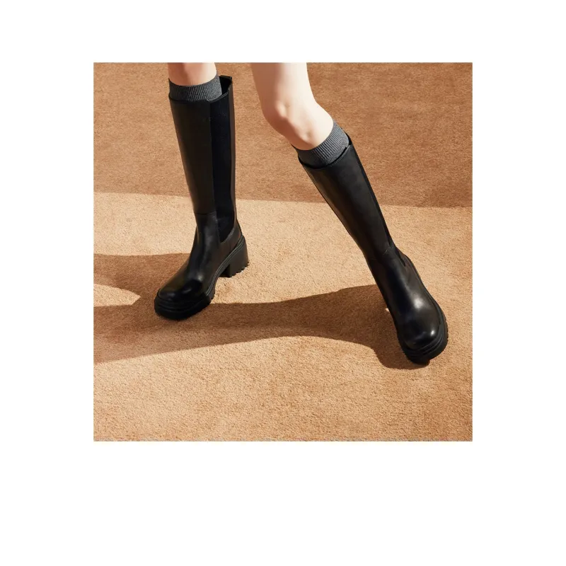 73Hours Knee high Boots 6.5cm Women's Black-7