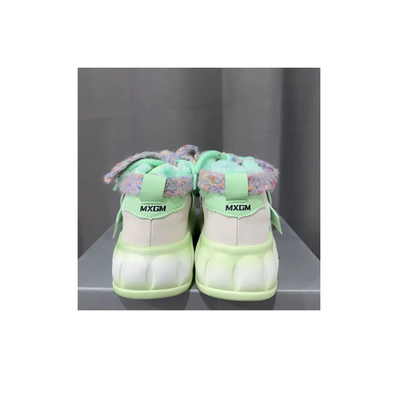 MXGM Puffy Shoes Thermal Low Top Skateboard Shoes Women's-6