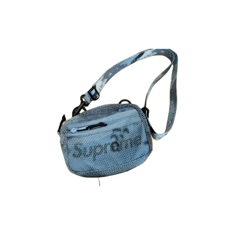 Supreme Spring/Summer 2020 Collection Leather, Nylon Shoulder Bag, Crossbody Bag Unisex Blue & White-1