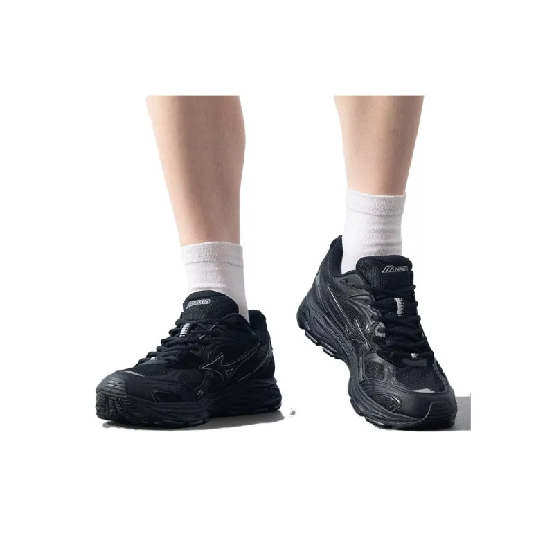 Mizuno LG 10S Cushioned Anti Slip Wear Resistant Breathable Lightweight Low Top Running Shoes Unisex Black-4