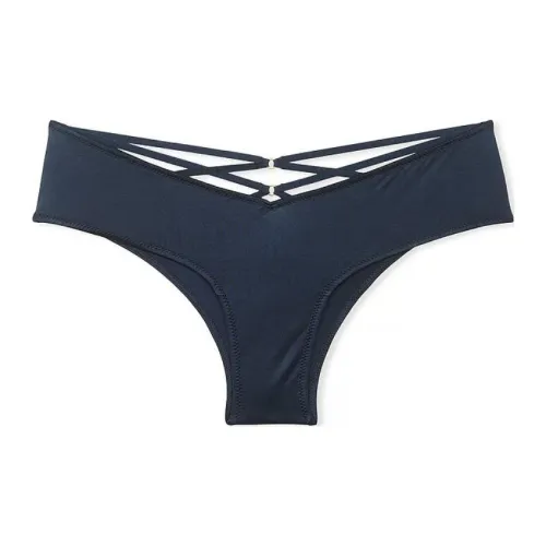 Victoria's Secret Very Sexy Strappy Hardware Cheeky Panty / Dark Twilight Underpants Women's 1 Pack Marine Blue