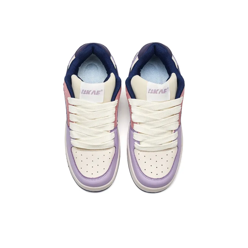 BKAE Slip Resistant Water Resistant And Wear Resistant Low Top Skateboard Shoes Unisex Purple Blue-4