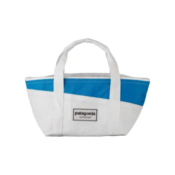 Patagonia Recycled Fabric Tote Bag Shopping Bag Handbag Mini Unisex White & Blue