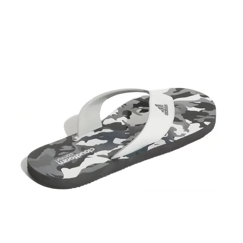 Adidas Cloudfoam Rubber Sole Slide Slippers Men's Gray White-3