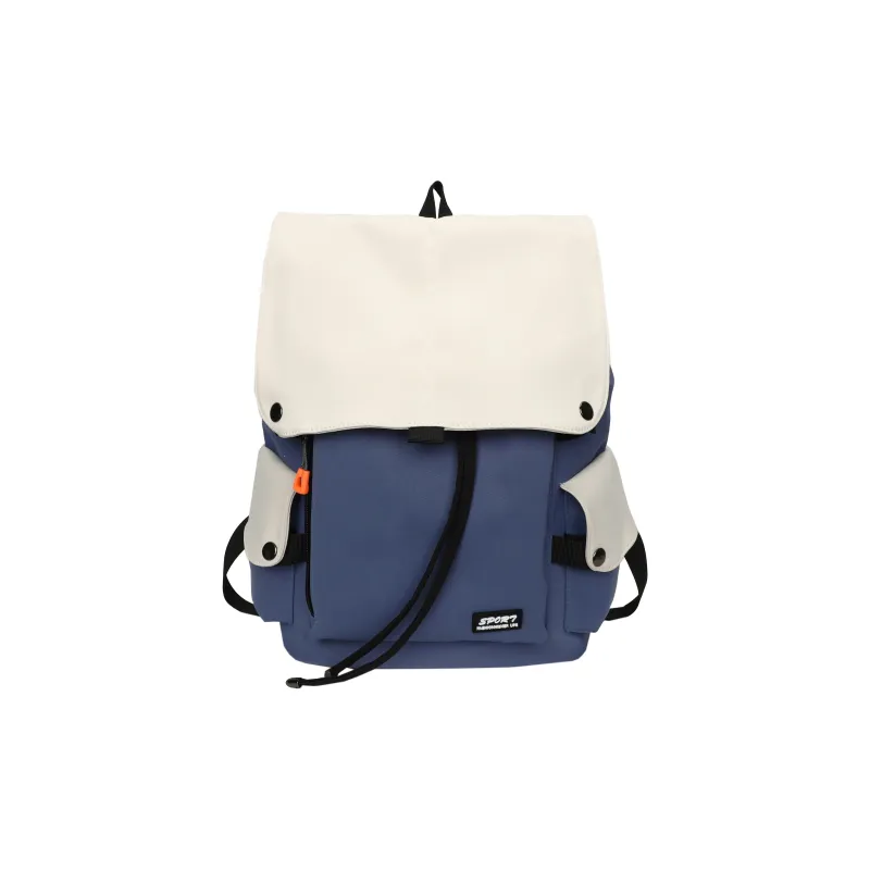 LETOO Nylon Fabric Backpack Regular Unisex Blue White/Black White/Black/Green White-0