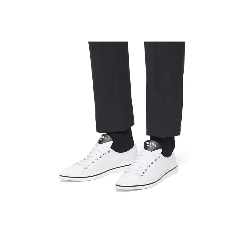 PRADA Low Top Skateboard Shoes Men's White-6