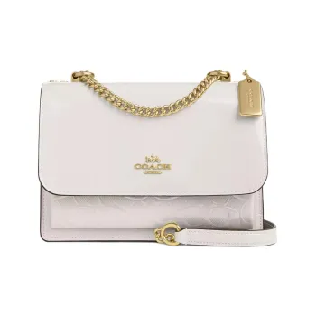COACH Klare Patent Leather With Smooth Leather Crossbody Bag, Shoulder Bag Trumpets Women's Chalk