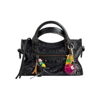Balenciaga Arena Storico Lambskin Shoulder Bag Crossbody Bag Handbag Mini Women's Black