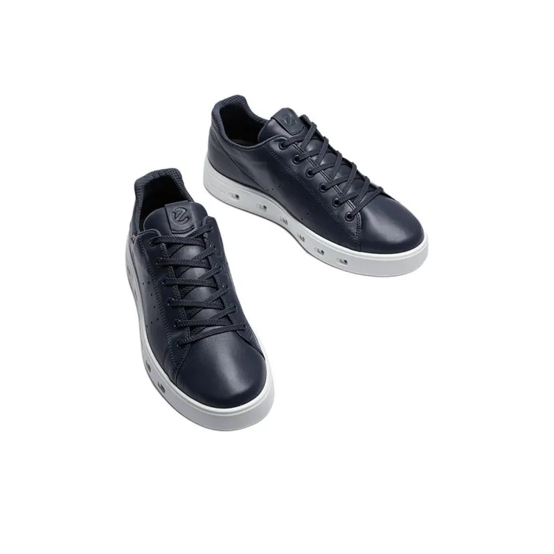 Ecco Low Top Skateboard Shoes Men's Marine Blue-5