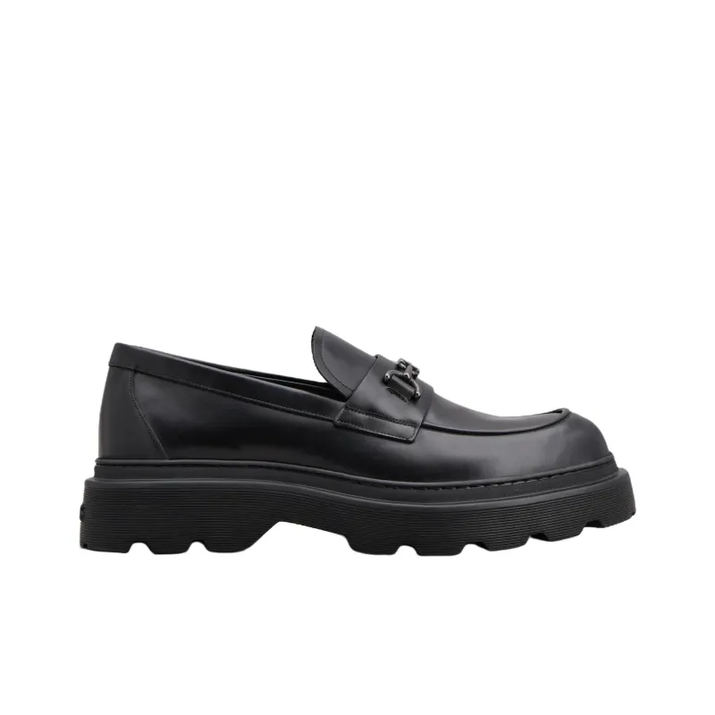 TOD'S T Plaque Tapered Toe Loafers-1