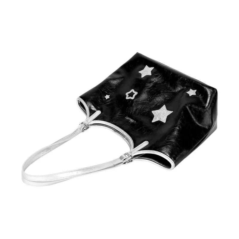 AILUXI PU Tote Bag, Shoulder Bag Women's Starry Black-3