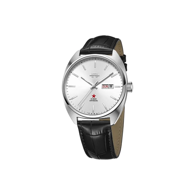 Beijing Fork Series Automatic Mechanical Movement Cow Leather Strap Watch Men's Watches Blue Dial-24