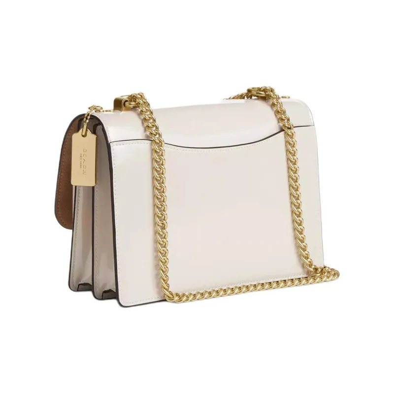 COACH Klare Patent Leather With Smooth Leather Crossbody Bag, Shoulder Bag Trumpets Women's Chalk-1